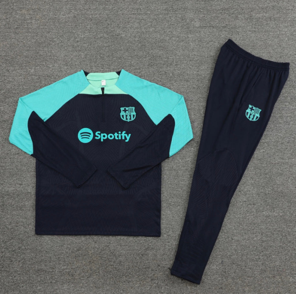 Barcelona training tracksuit 2023/24 black and light blue