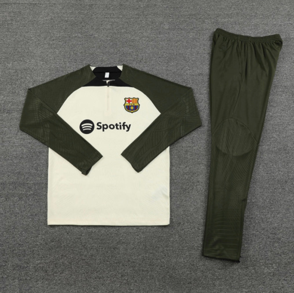 Barcelona training tracksuit 2023/24 white and dark green