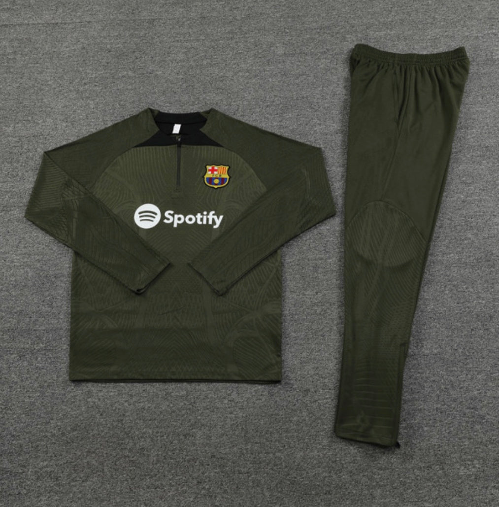 Barcelona training tracksuit 2023/24 dark green - football tracksuits ...