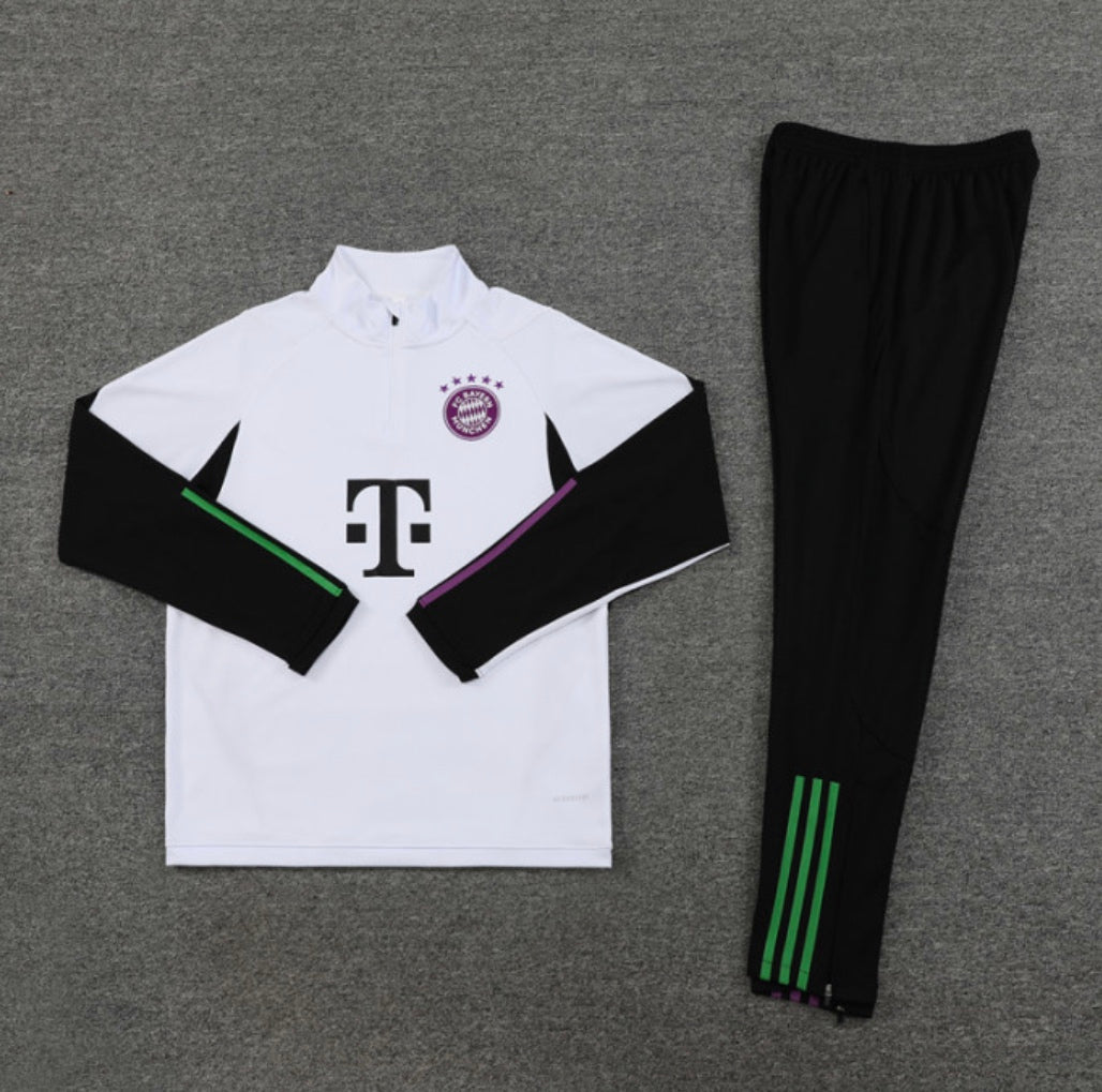 Bayern Munich training tracksuit 2023/24 white and black