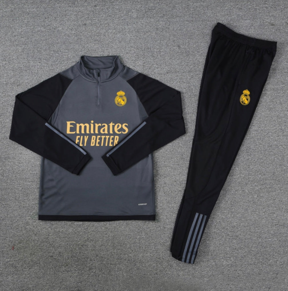 Real Madrid training tracksuit 2023/24 gray and black