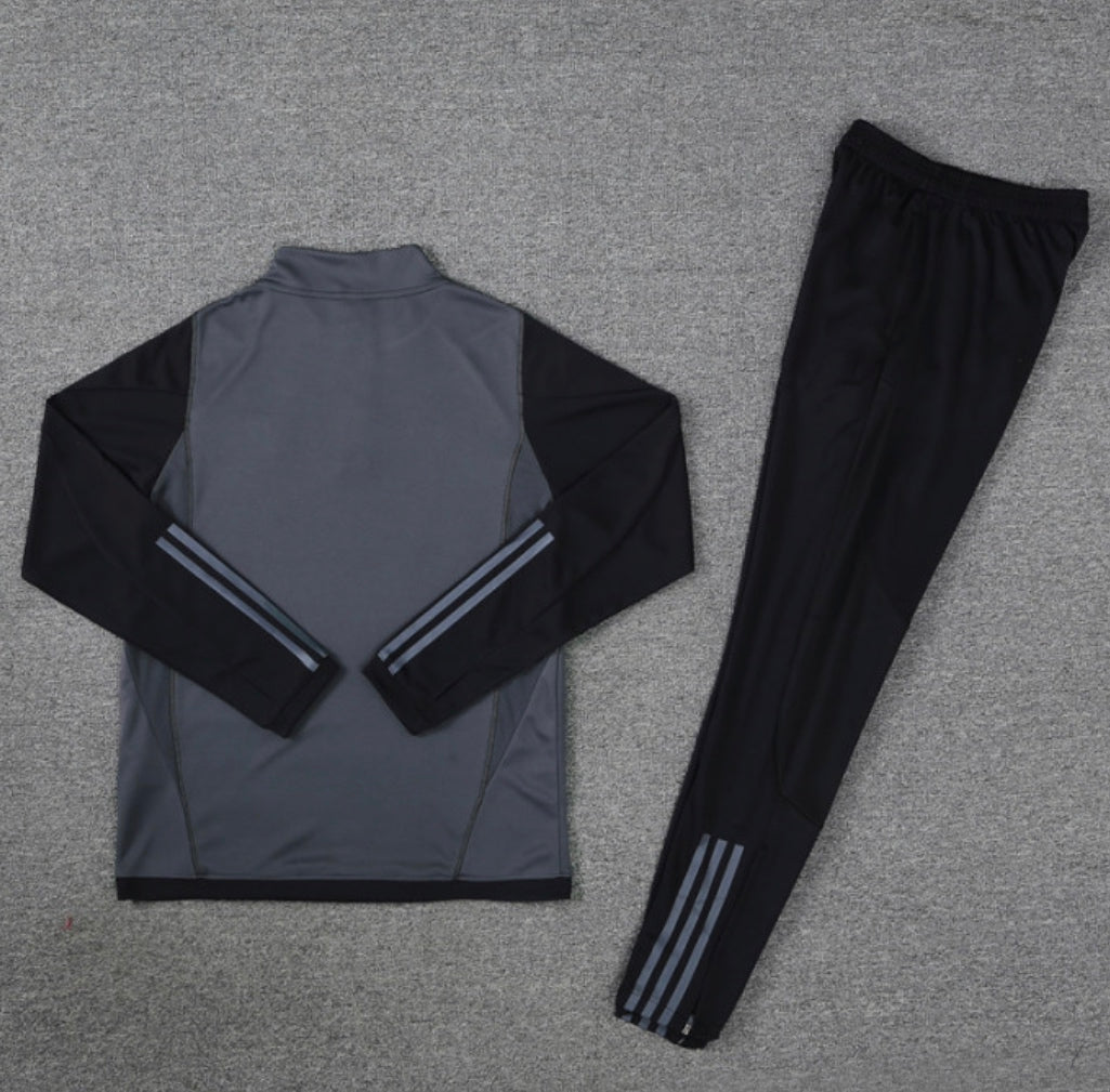 Real Madrid training tracksuit 2023/24 gray and black - football ...